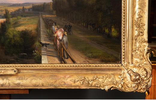 独角鹿西洋古董 法国画家François Edme Ricois签名创作风景主题布面油画客厅装饰画《马雷-马尔利》与《圣日耳曼昂莱台地》 商品图2