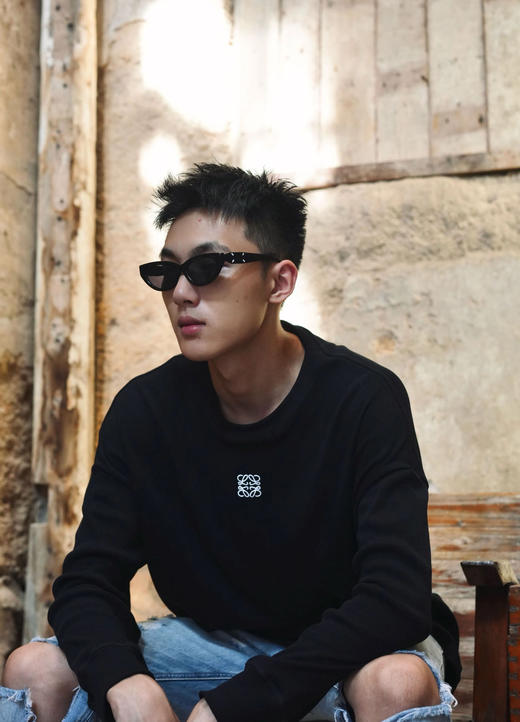 男女同款新款秋冬老罗圆领螺纹直筒打底T卫衣 商品图7