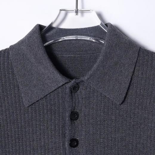 M055SDSA男士秋冬新款痞帅男装潮牌纯色polo翻领针织衫休闲百搭毛衣 商品图2