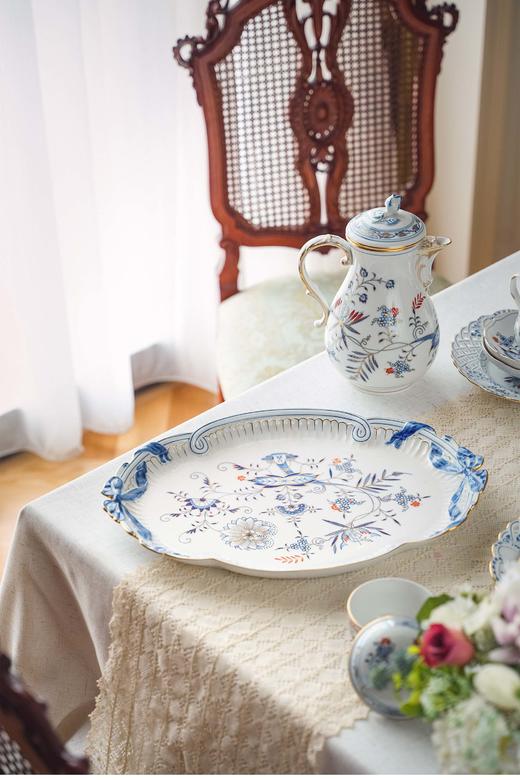 独角鹿西洋古董 德国著名瓷窑梅森Meissen出品赤金洋葱系列六人下午茶瓷器套件 商品图4