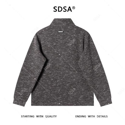 87788SDSA男士秋冬新款痞帅男装潮牌高街半拉链立领针织卫衣时尚上衣 商品图5