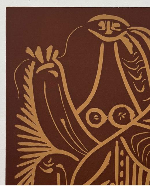 独角鹿西洋古董 1962年西班牙艺术大师签名创作出品限量麻胶版画作品《日光》 商品图2