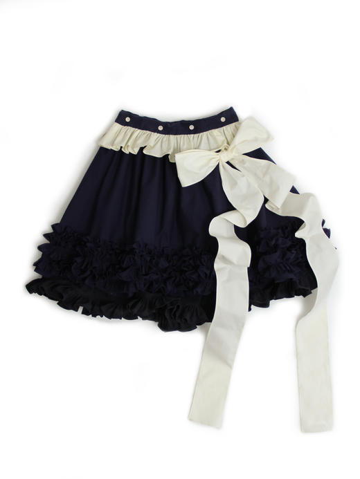 Kaiy Xiao 魔法系列 花边蛋糕蝴蝶结双层半裙（蝴蝶结可拆卸） 商品图2