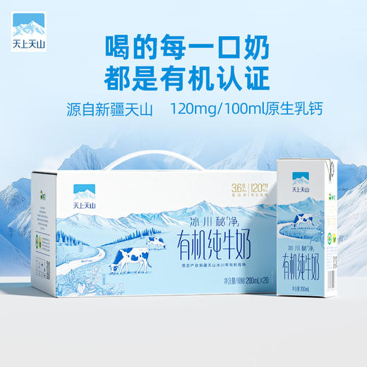天山冰川牧场纯牛奶【三重有机认证】新疆绿色生态牧场 纯种荷斯坦奶牛高钙奶 D不参与折扣和优惠 商品图1