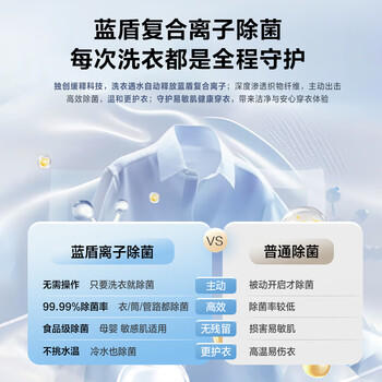 海尔超越 全自动滚筒洗烘一体 洗衣机带烘干一体 10KG 双效除菌 家电自营 XQG100-HLE55JHU1 /家用电器 /大 家 电 /洗衣机 商品图3