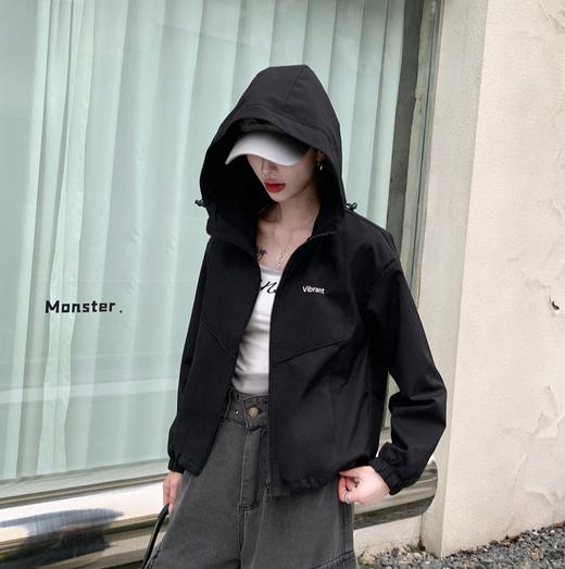 半身缘女装 春季户外防风防水简约大方连帽夹克261113P01340003 商品图2