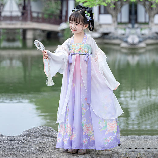【苏城纪】清仓特价款汉服女童襦裙 荷韵 商品图3