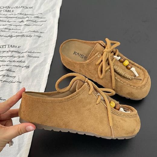 【部分款式预售7天内发货】【时髦百搭，显脚小】【脚感佳，巨柔软】2025年秋冬女新款意大利凯撒KAISER丑萌松弛感厚底袋鼠鞋休闲绒面复古风乐福勃肯鞋100% 商品图5
