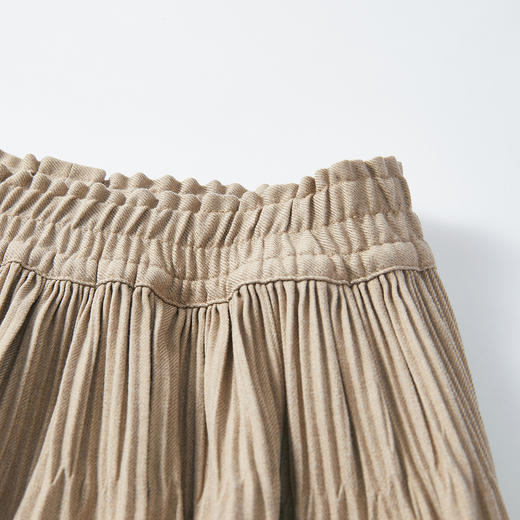 谜底松紧腰半裙2025年冬季新品不规则压褶A型中长裙女士254MB1697 商品图3