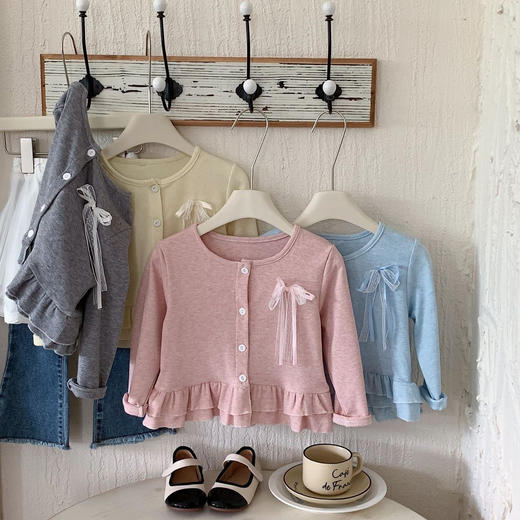 【秒杀】喜林贝尔女童奶油花边开衫 多色可选 商品图3