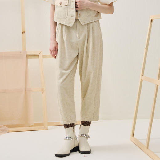 谜底萝卜裤九分裤2025年冬季新品宽松修饰腿型休闲裤女254MK1621 商品图0