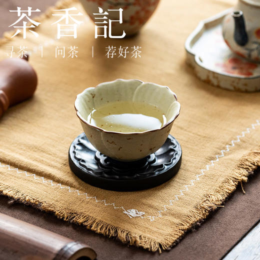 茶香记陶泥莲花花口杯茶杯70ml景德镇陶瓷主人杯茶室茶具品茗杯 商品图4