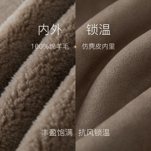 【社群秒杀】三彩2025冬季新款绵羊毛复合皮草外套香风圆领长袖宽松仿皮草M 商品图3