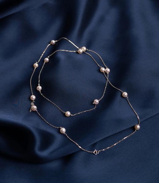 伽罗JALO 6-6.5mm 高等级淡水珍珠18K金 15珠满天星项链 商品图1