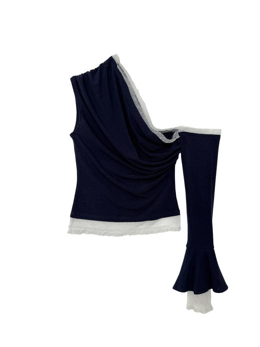 Kaiy Xiao 魔法系列 蕾丝花边斜肩长袖上衣 商品图2