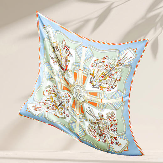 高端真丝素绉缎方巾 GD0009 商品图8