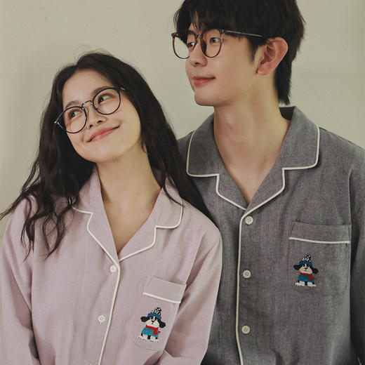 2025秋新款！情侣款纯棉磨毛家居服套装 全棉长袖男士秋季可外出新款情侣睡衣冬天 商品图3