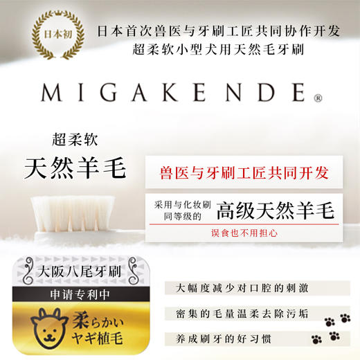 Migakende 猫咪小型犬用牙刷 天然羊毛 商品图1
