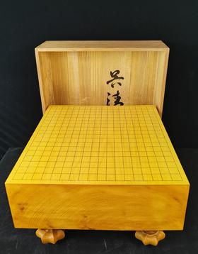 围棋界的天才棋士【吴清源】签名日本产本榧五寸带脚围棋盘