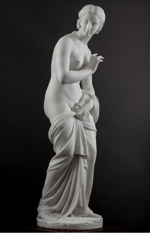 独角鹿西洋古董 1860年代意大利雕塑名家Odoardo FANTACCHIOTTI签名创作卡拉拉大理石雕塑作品《Musidora 穆西多拉》 商品图2