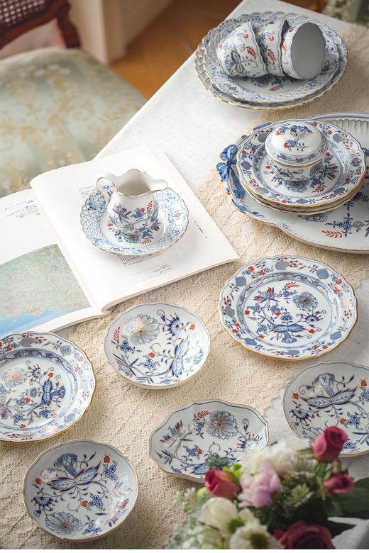 独角鹿西洋古董 德国著名瓷窑梅森Meissen出品赤金洋葱系列六人下午茶瓷器套件 商品图3