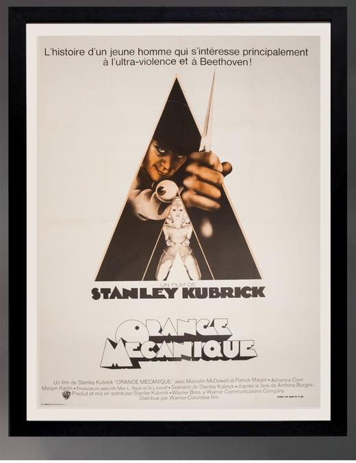 独角鹿西洋古董 1972年法国出品Philip Castle设计Stanley Kubrick执导英美联合制作电影《发条橙》收藏级原版海报 商品图0