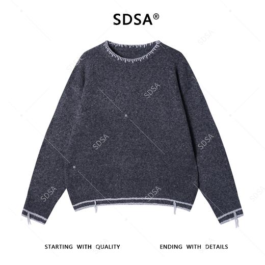 72582SDSA男士秋冬新款痞帅男装时尚撞色缝线圆领针织衫毛衣休闲百搭 商品图1