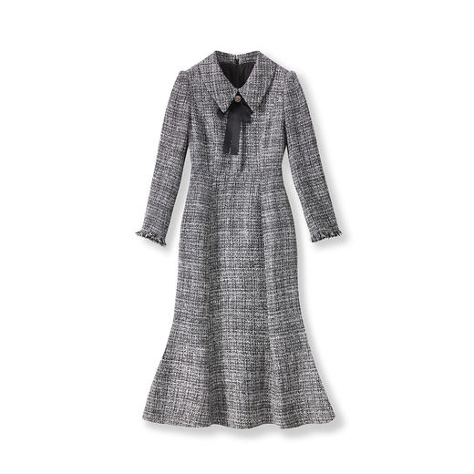 「高货wl」全新升级【铂金会员358/天猫479/差价121】(74948)洛诗琳法式轻奢小香风连衣裙2025秋季粗花呢收腰鱼尾裙 商品图4