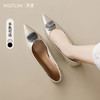 西遇细跟尖头单鞋女新款秋季法式方扣不累脚高跟鞋浅口猫跟鞋V1857132 商品缩略图0