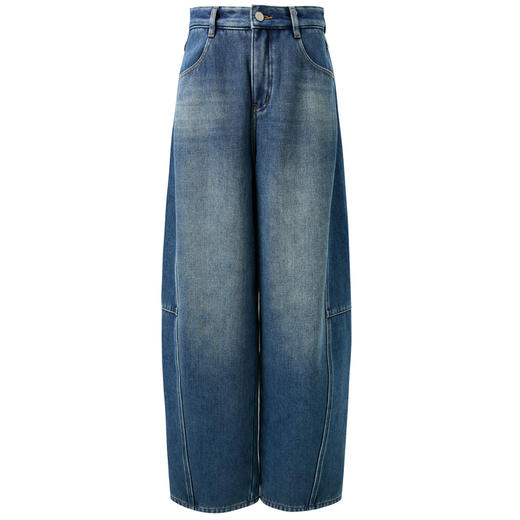 【加绒】三彩2025冬季新款弯刀牛仔裤休闲宽松长裤简约M 商品图4