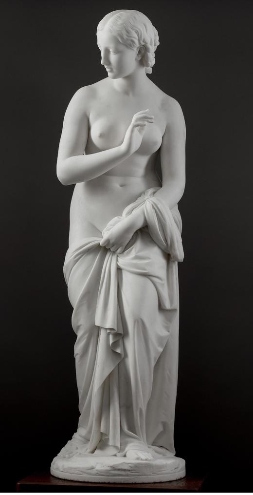 独角鹿西洋古董 1860年代意大利雕塑名家Odoardo FANTACCHIOTTI签名创作卡拉拉大理石雕塑作品《Musidora 穆西多拉》 商品图0