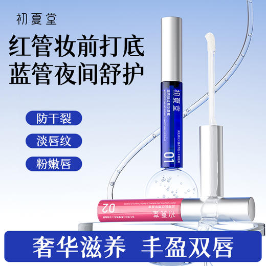 【淡化唇纹】润亮抚纹精华唇蜜01蓝管透明唇蜜02变色唇蜜 商品图0