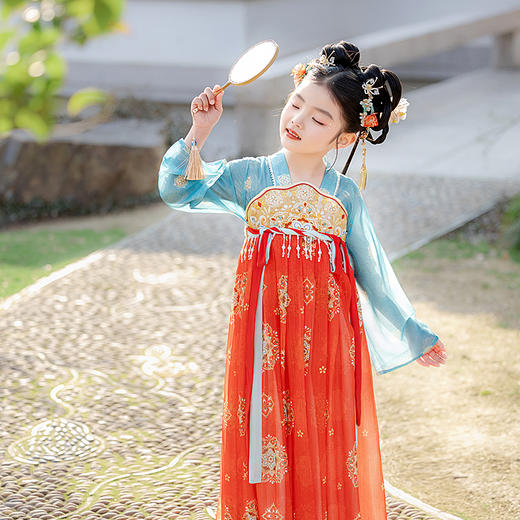 【苏城纪】新款-《国色芳华》同色系汉服女童襦裙 可昕 商品图0