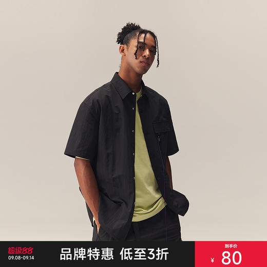 CHINISM赤尘 户外机能短袖衬衫男夏季新款美式宽松运动休闲衬衣 商品图0