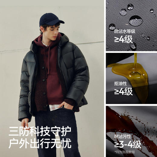 森马羽绒服男宽松连帽面包服三防外套发热保暖抗静电2025新款冬装 商品图3