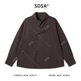 SDSA男士秋冬新款痞帅男装简约纯色单排扣长袖衬衫宽松韩版衬衣