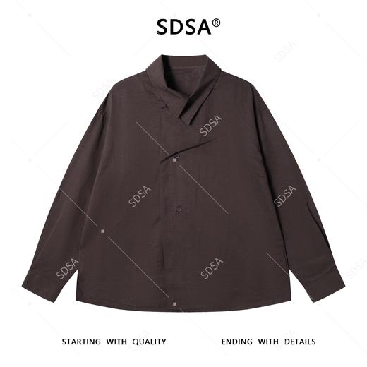 SDSA男士秋冬新款痞帅男装简约纯色单排扣长袖衬衫宽松韩版衬衣 商品图0
