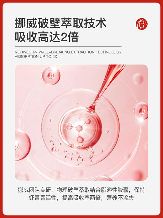 VEL挪威进口虾青素口服胶囊雨生红球藻弹润焕白女士抗非氧化衰老 商品图1