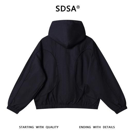 53066SDSA男士秋冬新款痞帅男装纯色假两件立领连帽夹克休闲宽松外套 商品图5