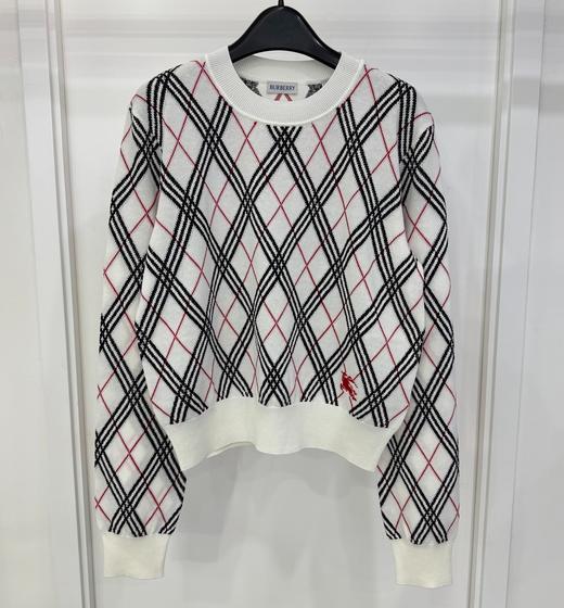 女款格纹logo针织毛衣007 商品图0