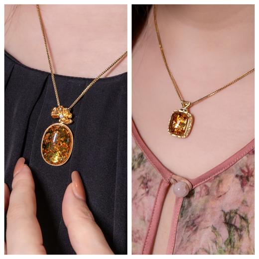 【花珀系列饰品】花姐心选，天然波罗的海产地配饰吊坠、耳饰、开口戒指、手链！配件均为925银镀金，质地温润，触感舒适，适合日常佩戴，花珀里的花花世界，被称为永不凋零的花~🌸 商品图3