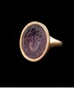 独角鹿西洋古董 意大利出品18K黄金戒托镶嵌美杜莎肖像主题紫水晶凹雕戒指 商品缩略图1