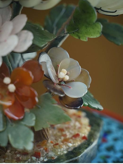 【已售】独角鹿西洋古董 20世纪中国创汇时期出品墨绿玉石矮盆装饰「寿寿满堂」珍宝像生盆景 商品图3