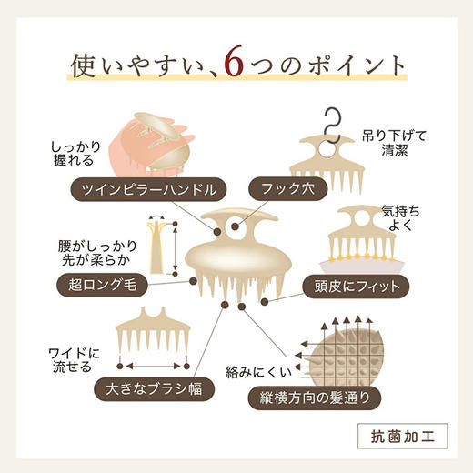 vess洗头洗发梳子 辅助头皮清洁按摩（拆封不支持退换货） 商品图6