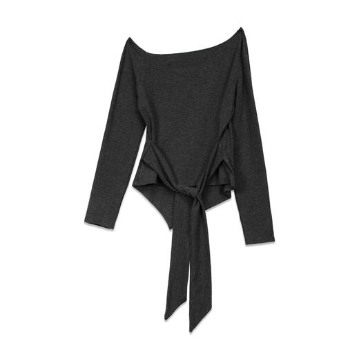 斜肩系带长袖T恤-纪念日百货门店同款164893503 商品图4