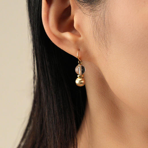【秋季上新】Garden of Eden 伊甸园系列 | 果壳晶石双珠耳环 商品图1