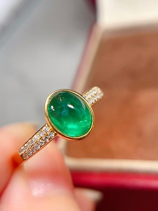 1.1ct蛋面祖母绿戒指 商品图1