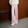 三彩2025冬季新款慵懒休闲长裤松紧高腰阔腿裤宽松垂感显瘦M 商品缩略图1