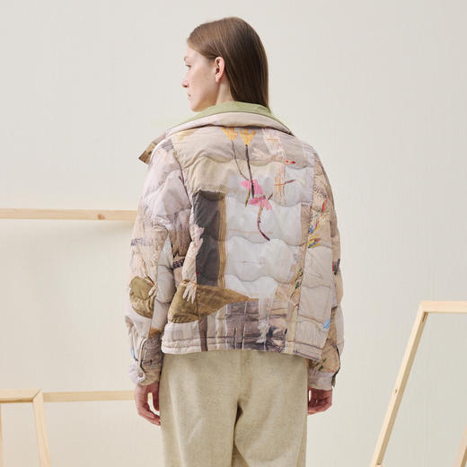 谜底两面穿花色羽绒服女2025冬新品复古主题花短款百搭254MY1610 商品图2