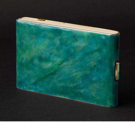 独角鹿西洋古董 1920年代美国出品Dunhill与Black, Starr & Frost联合设计装饰艺术风格14K黄金嵌珐琅打火机及多功能化妆盒套件 商品图3